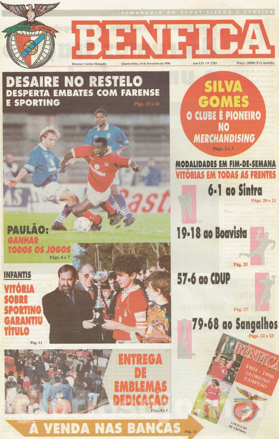 jornal o benfica 2783 1996-02-14